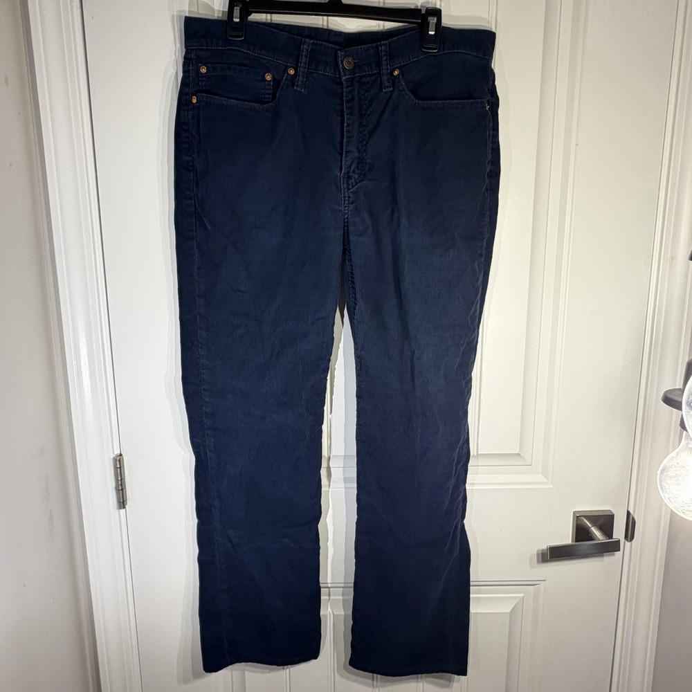 Levi's 514 Navy Corduroy Straight Leg Pants Men's 34x29